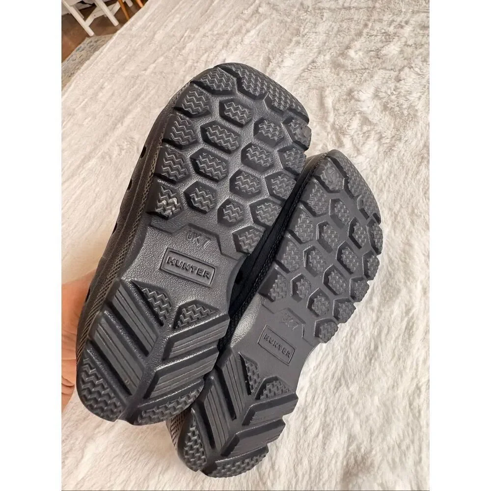 Hunter Kids Play Clogs Black Little Kid 7C Waterproof Slip On